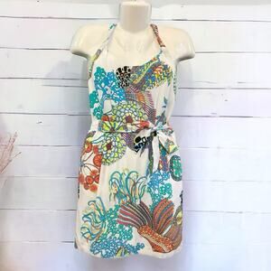 Banana Republic Trina Turk Collection Multicolor Belted Silk Printed Dress SZ 4
